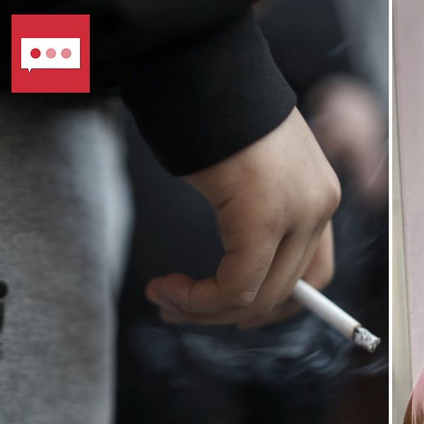 Ungdom med cigarett på ett Sis-hem. Elisabeth Kántor på socialförvaltningen i Eskilstuna.