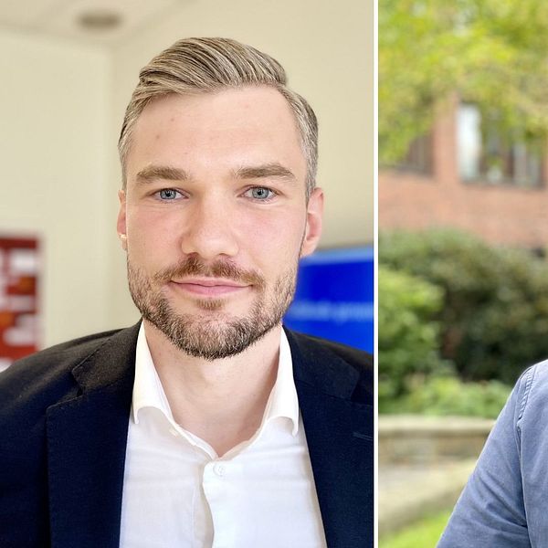 Stefan Pålsson (S) till vänster. Victor Rundqvist (C) till höger.