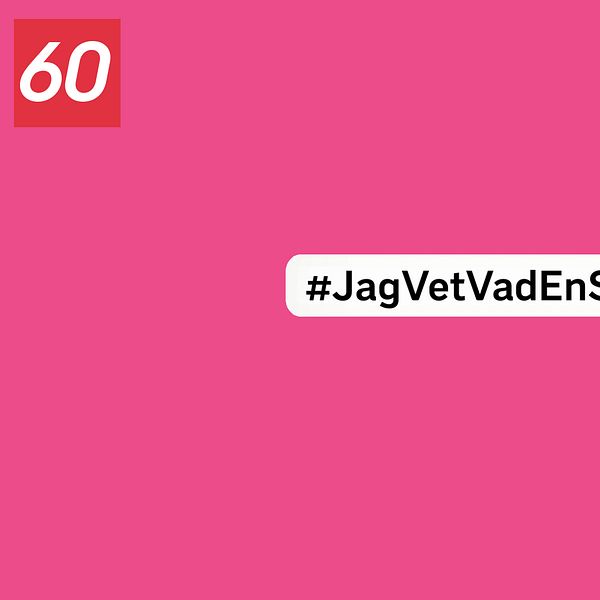 En rosa bakgrund med texten #jagvetvadensnippaär också en röd ruta med siffrorna 60