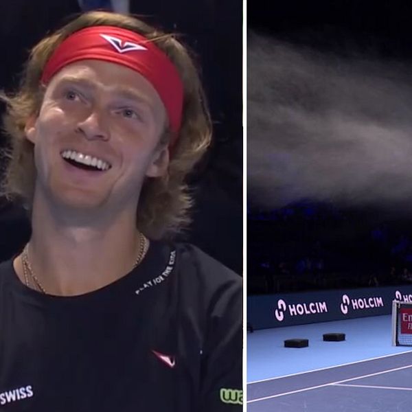 Ben Shelton vann över Andrej Rublev på ATP-touren.