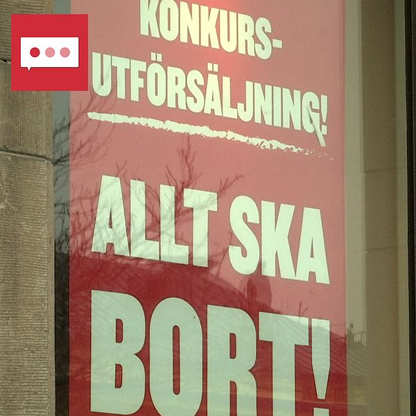 En ”Allt ska bort” skylt.
