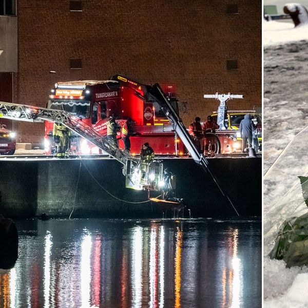 Räddningsinsats efter bilolyckan vid Sydkajen i Malmö