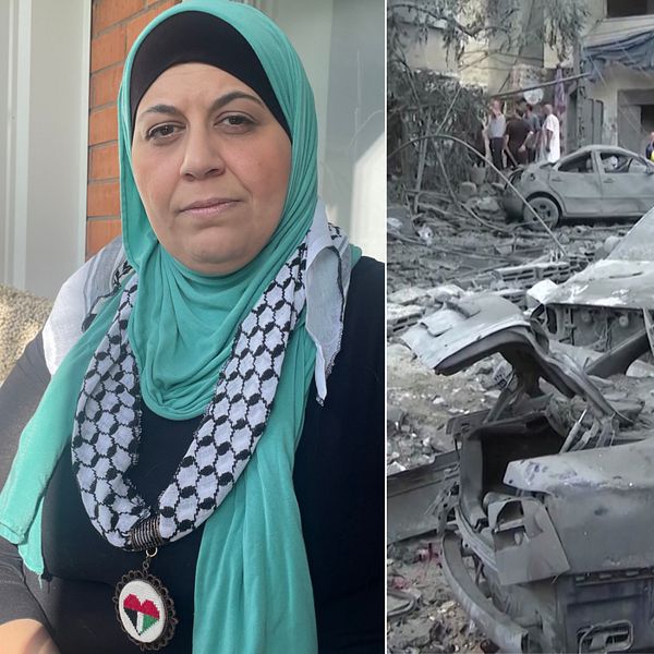 Österängensbo Rima Aboutouk berättar om oron för vännerna som är kvar i Gaza