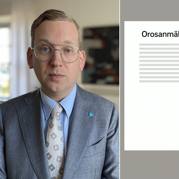 Alexander Ojanne och grafik på orosanmälan och polis