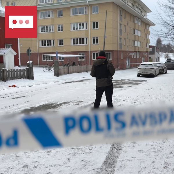Brottsplats i Skellefteå efter tre mordförsök och försvarsadvokaten Mikael Stenman