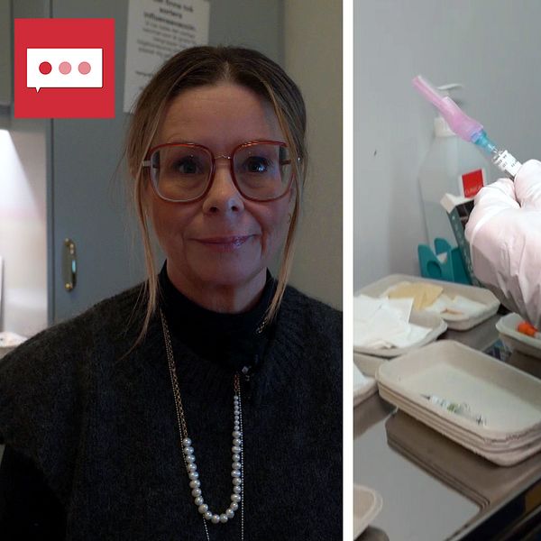 Vänster: Caisa Salmonsson, intensivvårdssköterska och delägare av vaccinationsbyrå i Uppsala. Höger: En sköterska förbereder en spruta med TBE-vaccin.