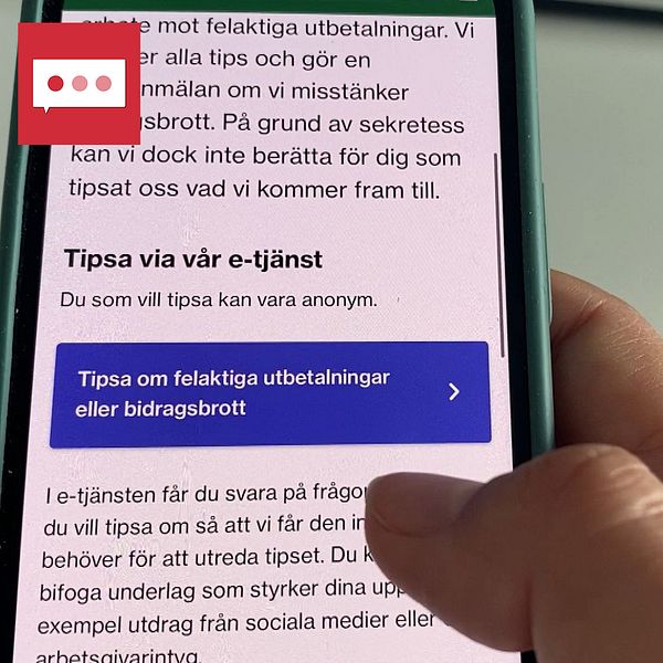 Delad bild. Försäkringskassans tjänst för att anmäla misstänkta bidragsbrott till höger. Henrik Thapper vid Försäkringskassan till vänster.