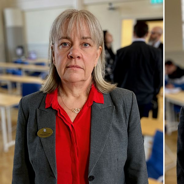 kommundirektör Maria Fredriksson och kommunstyrelsens ordförande Martin Sjölander (M)