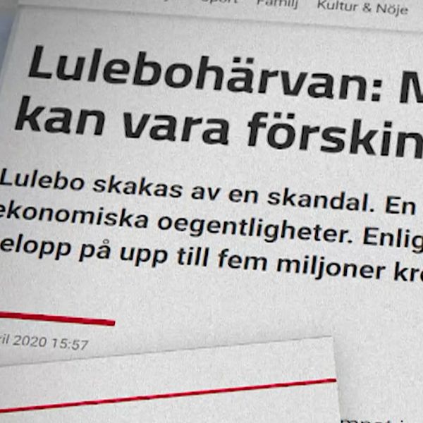 Montage från olika SVT-artiklar om Lulebohärvan.
