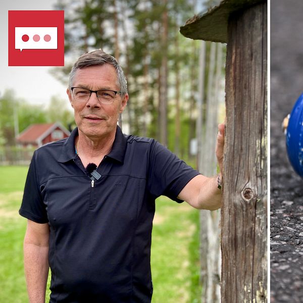 Bosse Wallbäcks, avgående biträdande kommunchef i Bollnäs och en lustgasbehållare på marken.