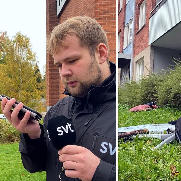 Här ringer SVT upp hyresvärden som äger de nedgångna fastigheterna i Grängesberg