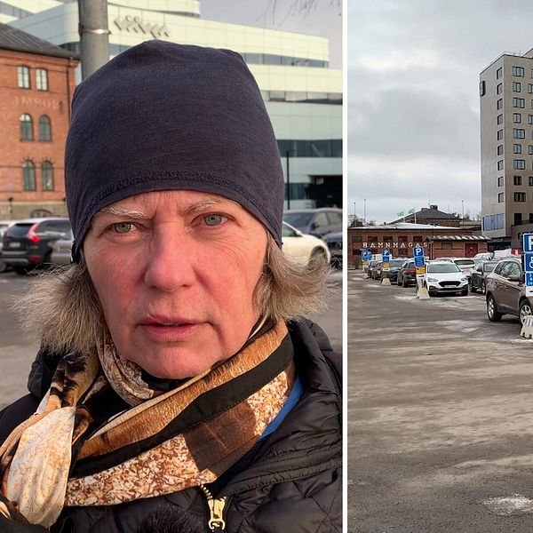 Anna Lindström och parkeringen vid kajen i Umeå
