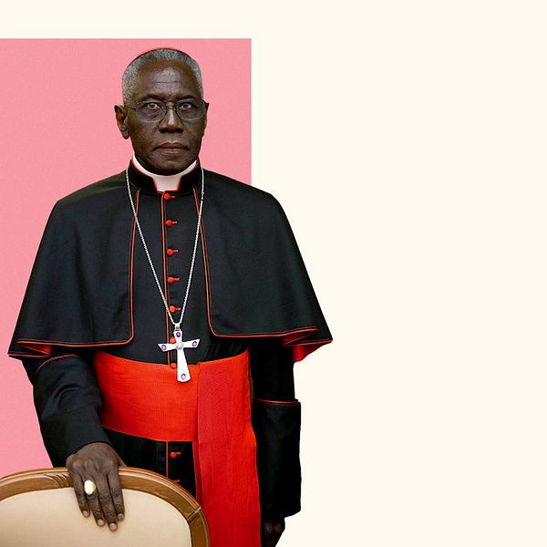 Montage föreställandes två av kandidaterna till valet av ny påve, Robert Sarah till vänster och Luis Antonio Tagle.
