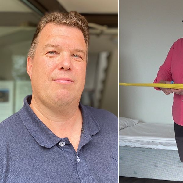 Till höger: Invigning i en av de enkla lägenheterna där ett gult band klipps.