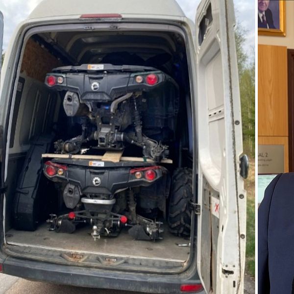 bild från polisens förundersökning och på Henrik Kindwall Lindell, åklagare.