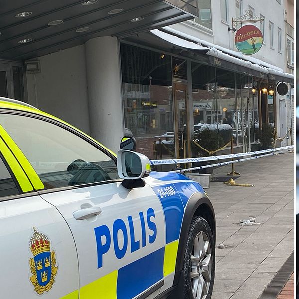 Polisen på plats vid skjutning på Pitchers i Västerås.