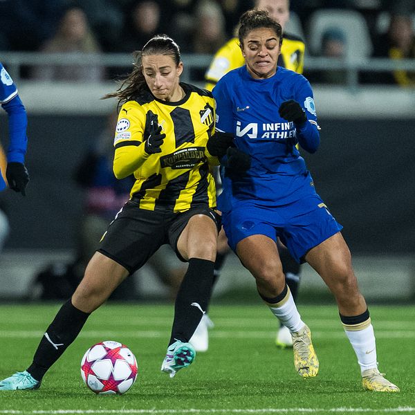 Häcken mot Chelsea i Champions League. Filippa Curmark.