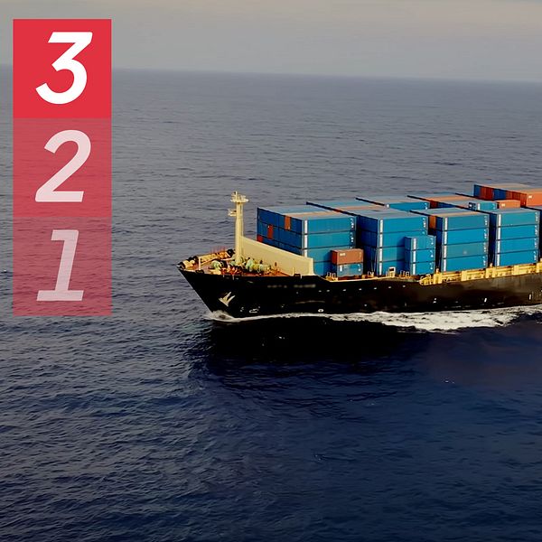 Ett containerfartyg.