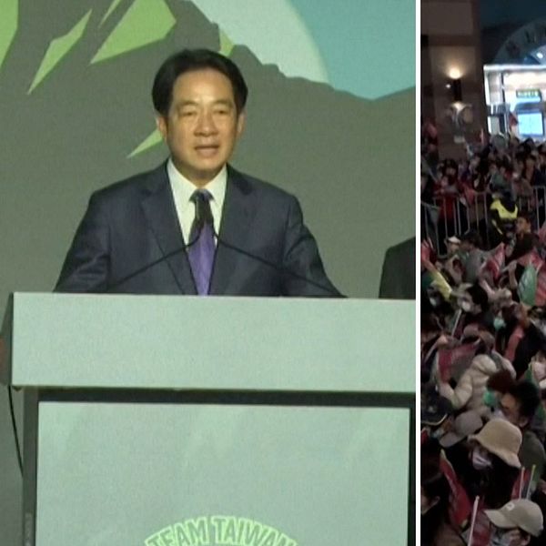 Taiwans nyvalde president Lai Ching-te håller segertal
