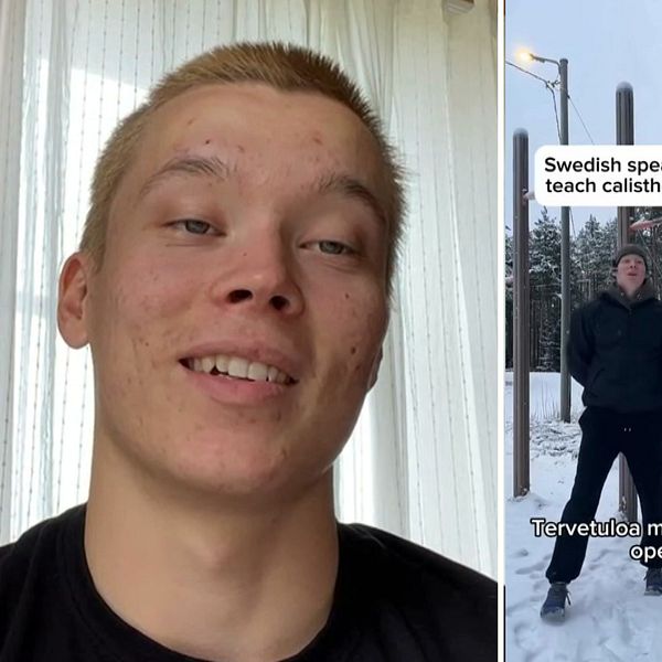 Otto Svarar visar calisthenics-träning i en delad mobilskärm