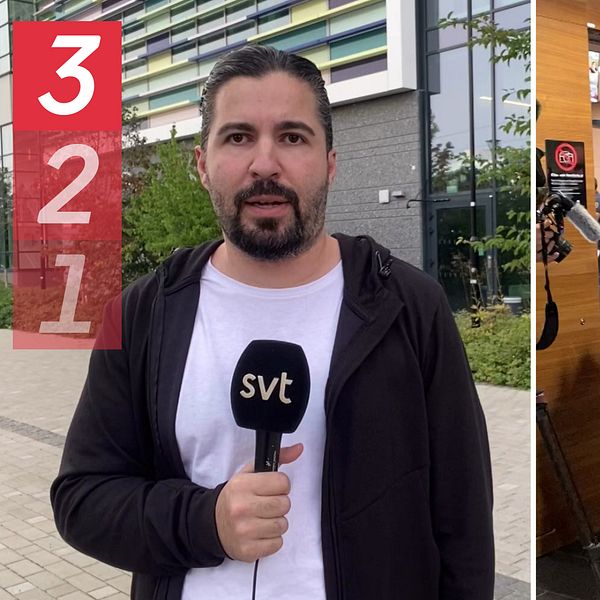 Louay Bygdén till vänster, till höger bild från rättegång