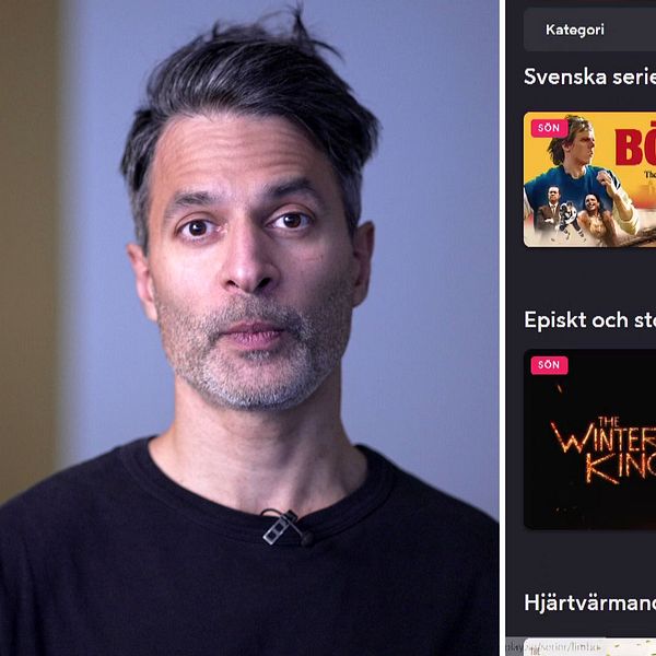 SVT:s tv-kritiker om krisen för Viaplay, till höger syns en bild från Viaplays streamingtjänst med flera filmer och tv-serier.