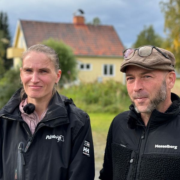 Agne Skirzgile och Andre Weiss, två av föräldrarna till barnen som nekats skolskjuts från Ankarsund