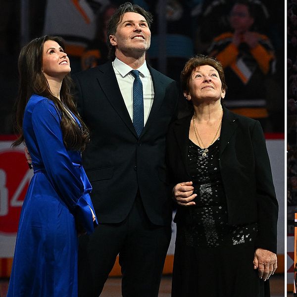 Jaromir Jagr fick, tillsammans med sin mamma och 29-åriga fru, se sitt tröjnummer pensioneras i Pittsburgh Penguins arena.