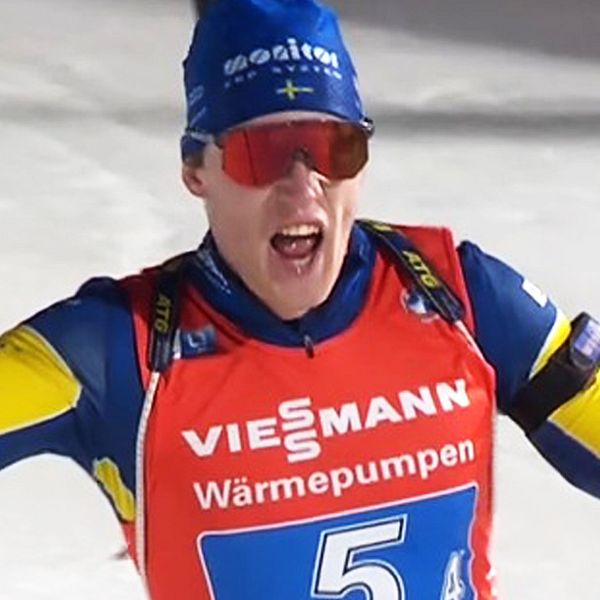 Skidskytte-VM: Här firar Sebasitan Samuelsson VM-guldet i herrarnas stafett