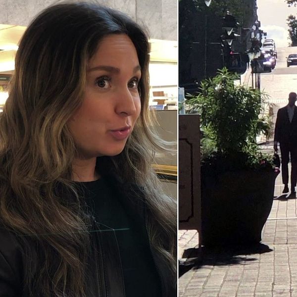 Jasmin Folaadi sitter i en bokhandel i Helsingfors samt bilder från Helsingfors