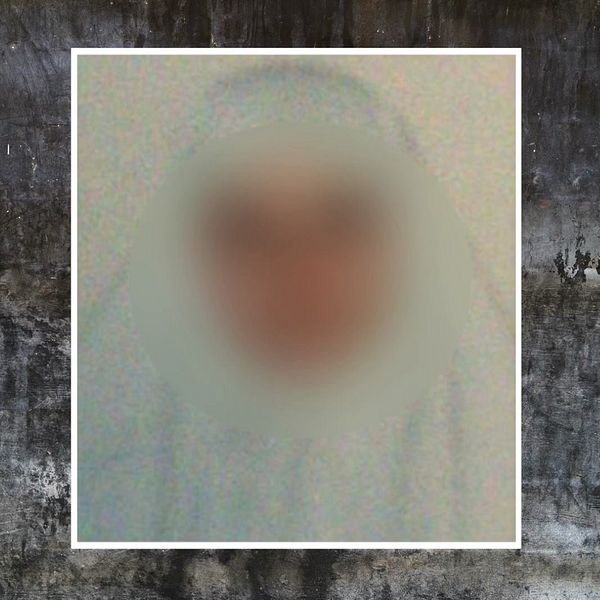 En delad bild som visar två sektioner. Den vänstra sektionen visar en suddig, otydlig figur på en grå och svart bakgrund. Den högra sektionen visar SVT:s reporter i grå tröja som står framför en neutral bakgrund och gestikulerar med händerna.