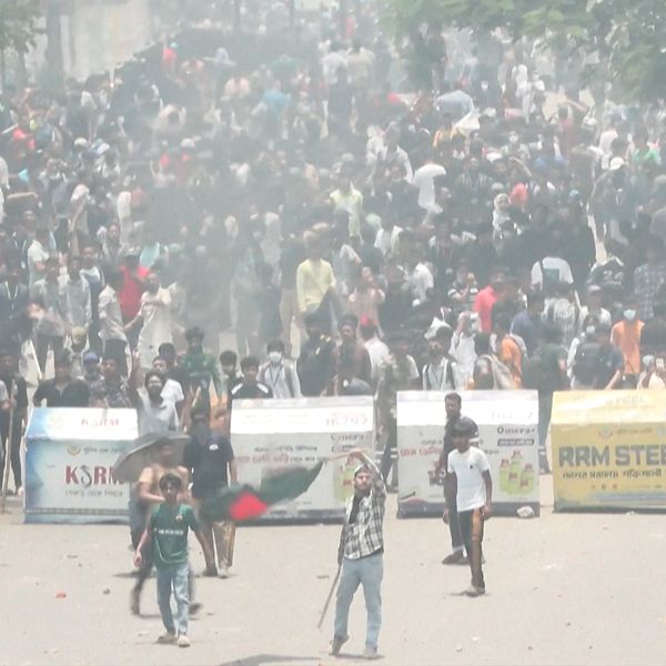 Demonstranter, ung kvinna från Bangladesh