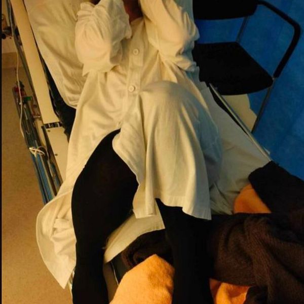 Till vänster: en person i en sjukhussäng, till höger: Joeline Fahas, vittne till händelsen.
