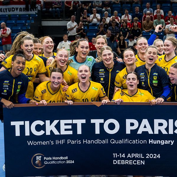 Sveriges handbollsdamer jublar efter säkrad OS-plats