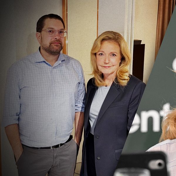 Åkesson och Thand Rinqqvist i studio, till höger Thand Ringqvist i större bild.