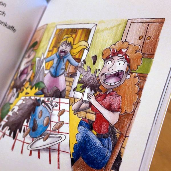 Johan Dahlberg och en illustration ur hans bok syns sida vid sida.