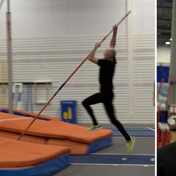Ingemar Stenmark hoppar stavhopp