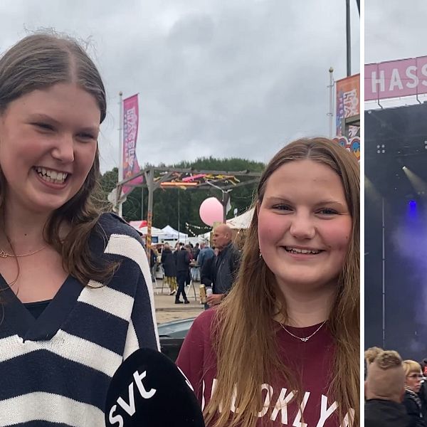 Ella Johansson och Amanda Carlsson på Hasslöfestivalen inför Joddla med Siv-konsert.
