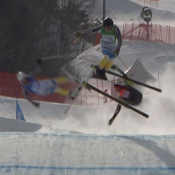 Dramatisk skicrosstävling på ungdoms-OS.