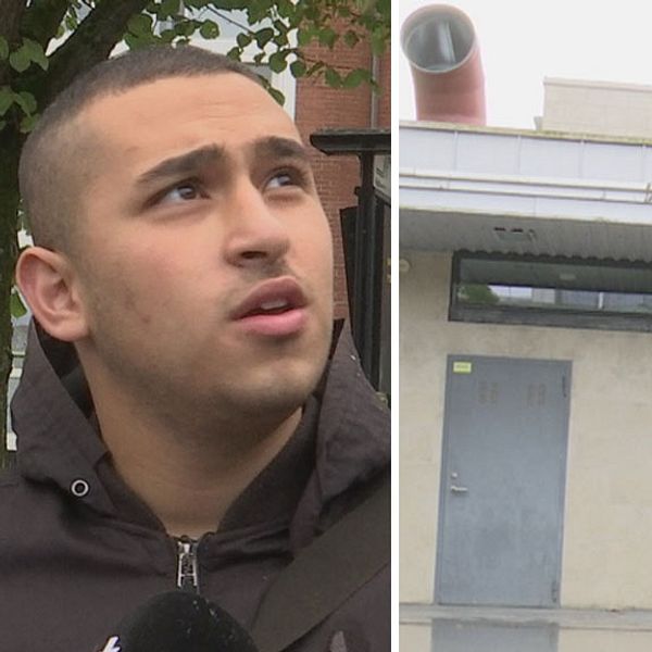 Hashem Hamod lyssnar intensivt på det ljud som kommer från kiosken på torget.
– Det låter konstigt, säger han.