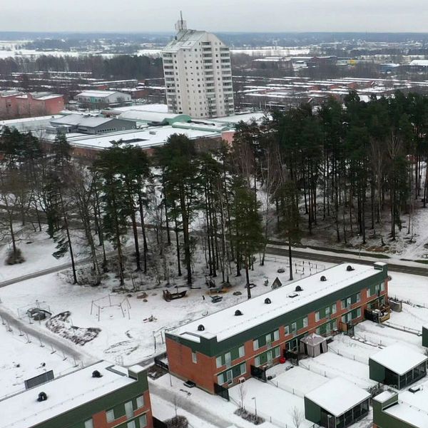 Drönarbild över Vivalla i Örebro