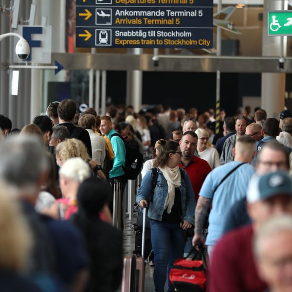 Arkivbild från Arlanda flygplats. SVT:s reporter Venla Odenbalk.