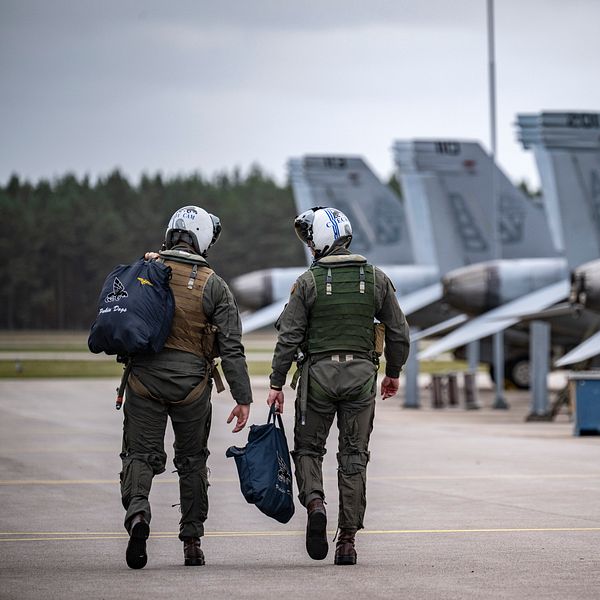 Miliitärflygplan i Kallinge.