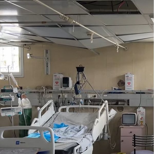 En sjukhussäng i Gaza