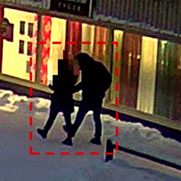 En kvinna och en man syns i centrala Luleå och pengar.