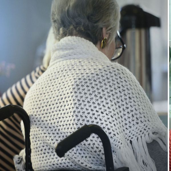 Äldre kvinna till vänster, yngre kvinna till höger