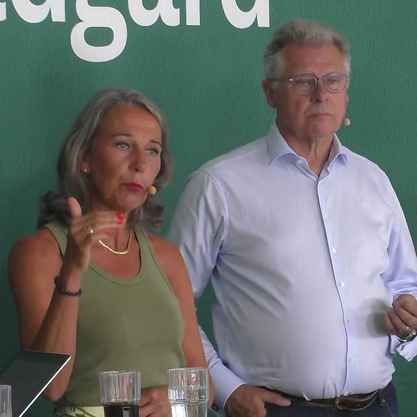 Annika Winsth, Nordea, Klas Eklund, ekonom och Frans Lindelöw, Skandia, i ett panelsamtal i Almedalen om inflationen.
