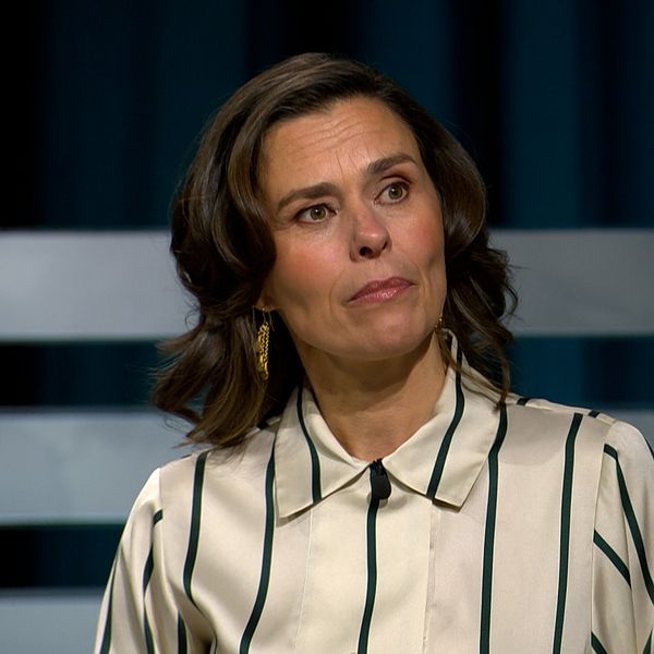 Åsa Persson, ordförande för klimatpolitiska rådet, talar om COP30 i en studio.