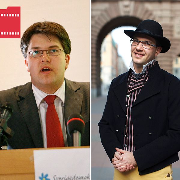 Flera olika bilder på Jimmie Åkesson från 2006 och framåt.