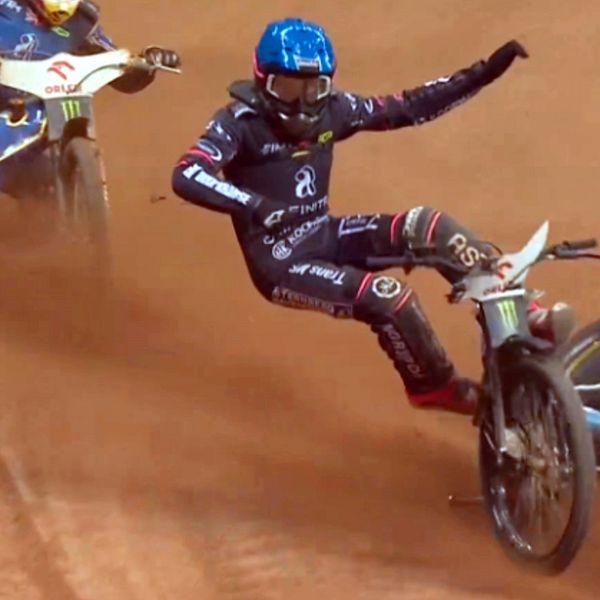 Kai Huckenbeck föll dramatiskt i GP-speedwayen.